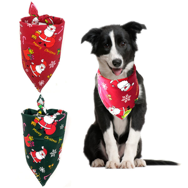 Christmas Pet Supplies Triangle Scarf Saliva Towel