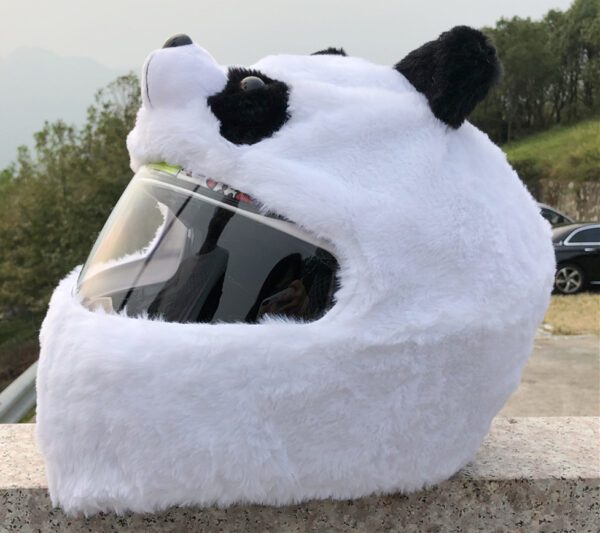 Helmet Protection Headgear  Full Helmet Cartoon Plush Panda Frog Puppy Unveiled Helmet Sports Car - Image 4