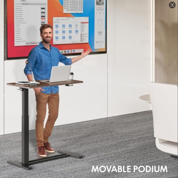 Standing Scroll Table With Hidden Wheels Side Table  Height-adjustable Bed Table Laptop Table - Image 7