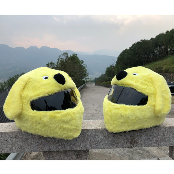 Helmet Protection Headgear  Full Helmet Cartoon Plush Panda Frog Puppy Unveiled Helmet Sports Car - Image 5