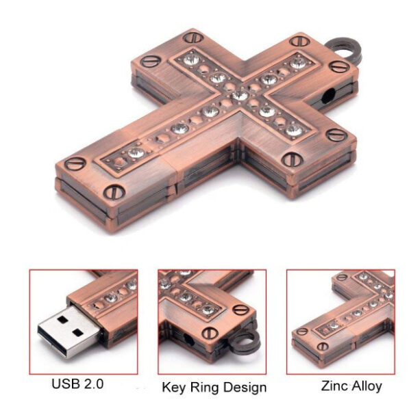 USB Flash Drive 32G Metal Cross USB Flash Drive - Image 2