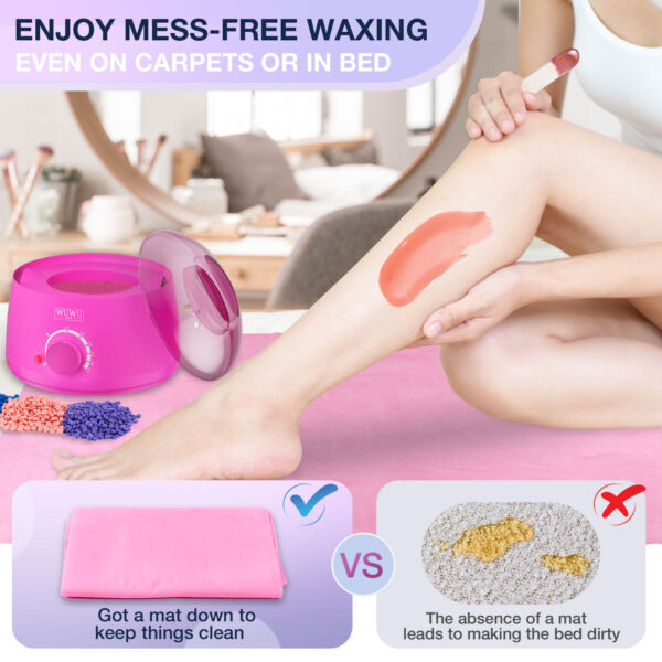 Waxing Kit WUWUVISTA 69 Items Hair Removal Wax Kit With Wax Warmer Waxing Beads For Face, Brazilian, Full Body, Bikini, Sensitiive Skin Skin Suitable For Plugs Of American, European Specification - Image 3