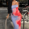 Slim Slit Tube Long Dress Summer Sexy Pint Party Beach Dresses Women's Clothing - Image 6