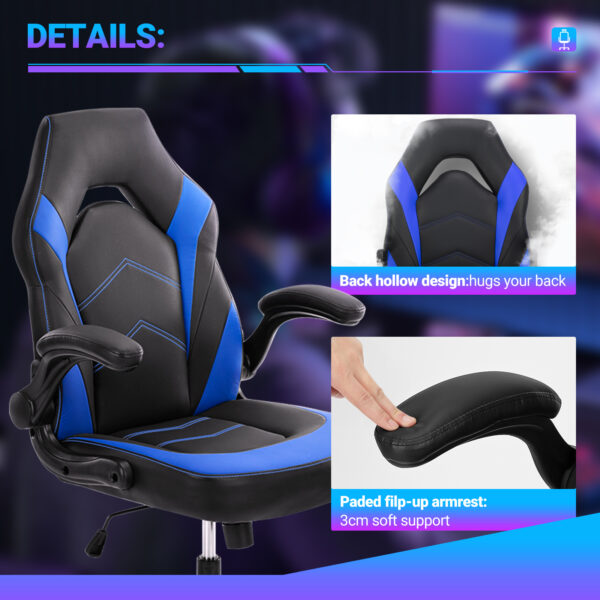 PU Leather Ergonomic Office Chair Swivel Computer Gaming Chair With Lumbar Support - Image 10