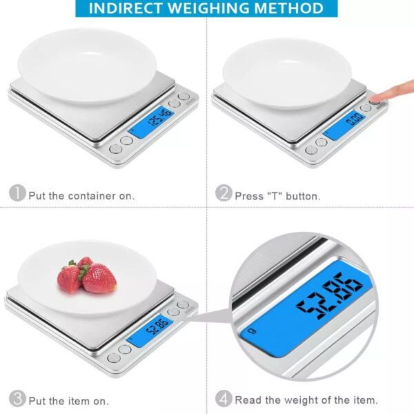 Small Digital Food Scale Ounce OZ And Gram Scale, Kitchen Scale 3000g 0.1g High Precision For Baking, Soap Making, Jewelry, Includes 2 Trays And Batteries, 9 Units, Tare Function, Easy To Store - Image 5