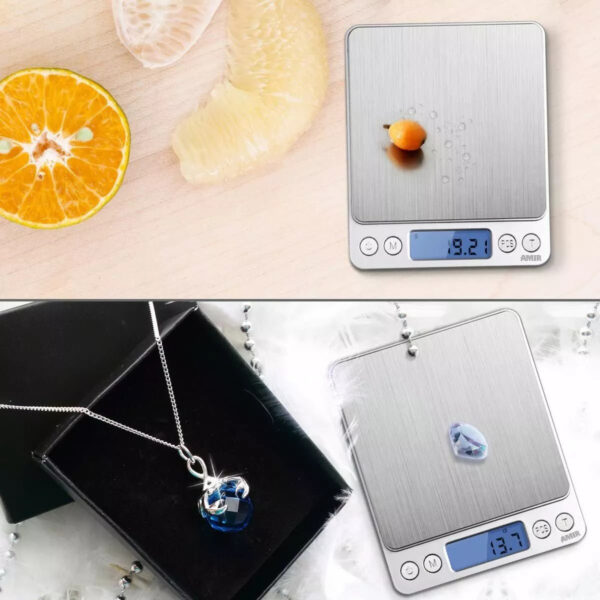 Small Digital Food Scale Ounce OZ And Gram Scale, Kitchen Scale 3000g 0.1g High Precision For Baking, Soap Making, Jewelry, Includes 2 Trays And Batteries, 9 Units, Tare Function, Easy To Store - Image 4