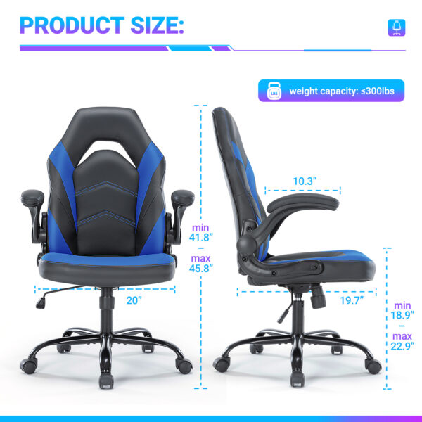 PU Leather Ergonomic Office Chair Swivel Computer Gaming Chair With Lumbar Support - Image 8