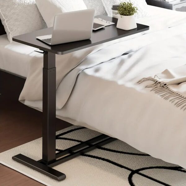 Standing Scroll Table With Hidden Wheels Side Table  Height-adjustable Bed Table Laptop Table - Image 2