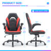 PU Leather Ergonomic Office Chair Swivel Computer Gaming Chair With Lumbar Support - Image 4