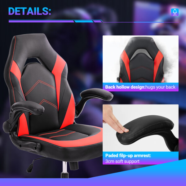 PU Leather Ergonomic Office Chair Swivel Computer Gaming Chair With Lumbar Support - Image 5