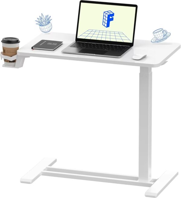 Standing Scroll Table With Hidden Wheels Side Table  Height-adjustable Bed Table Laptop Table