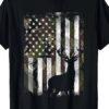 Camouflage American Flag Deer Elk Bucks Camouflage Hunter Dad Gift Short Sleeve T-shirt - Image 2